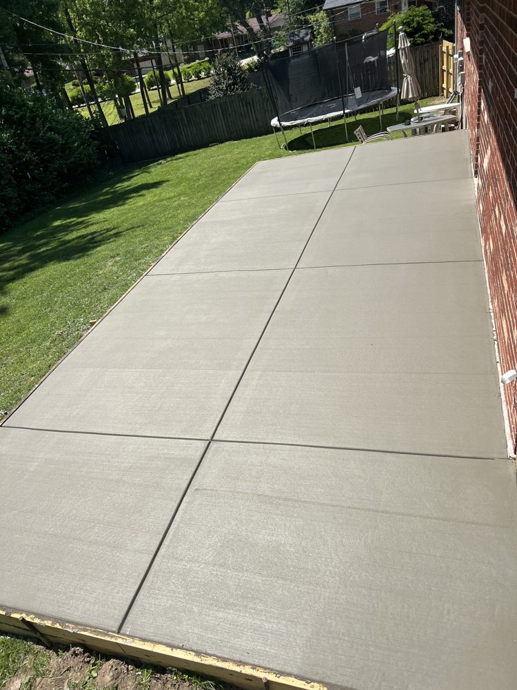 Broom finish concrete patio