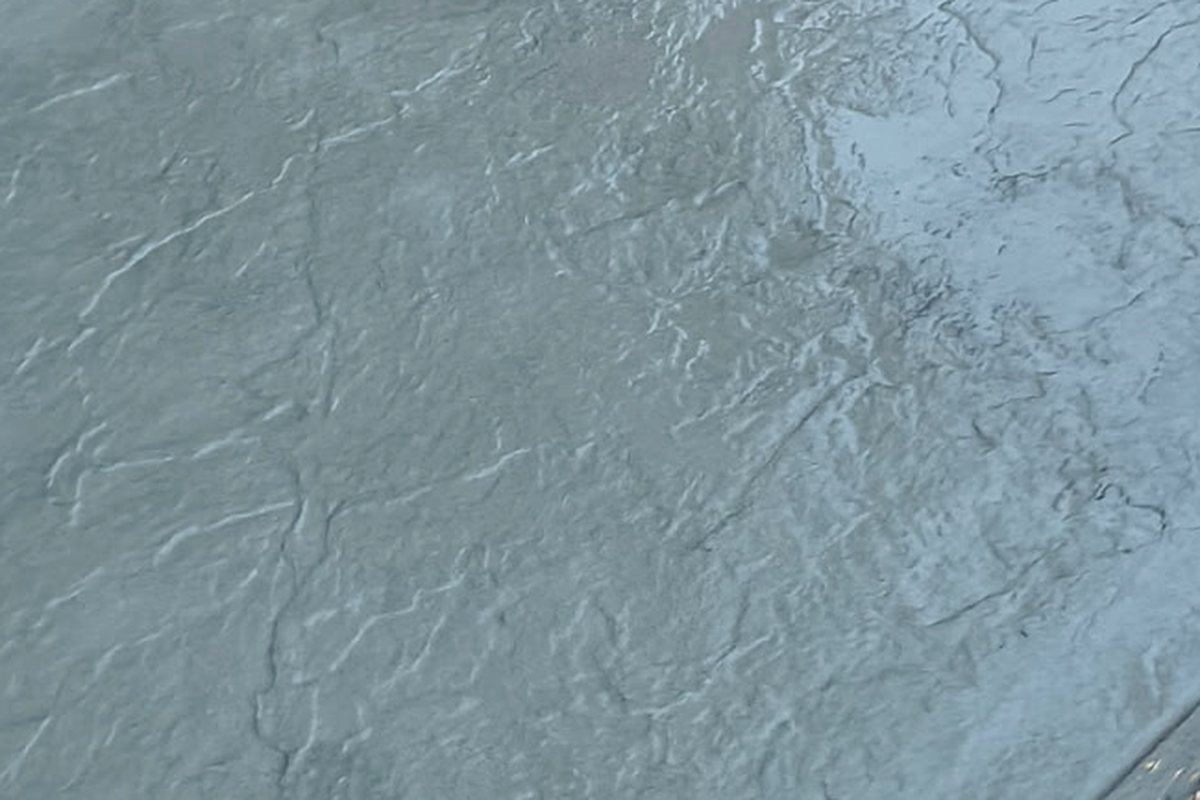 Stamped and stained concrete patio
